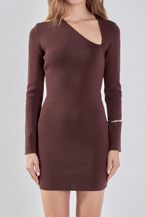 ENDLESS ROSE - Cut out Long Sleeve Mini Dress - DRESSES available at Objectrare