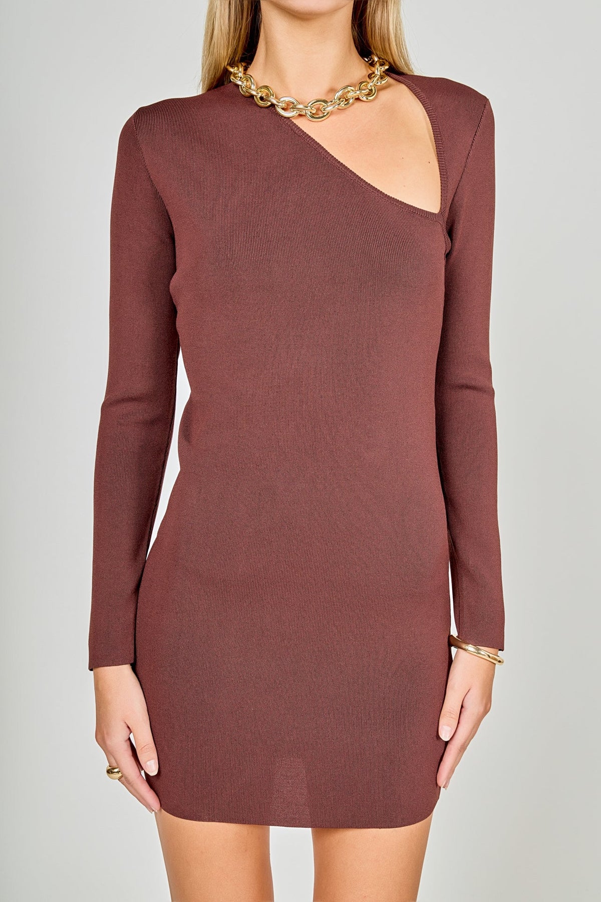 ENDLESS ROSE - Cut out Long Sleeve Mini Dress - DRESSES available at Objectrare