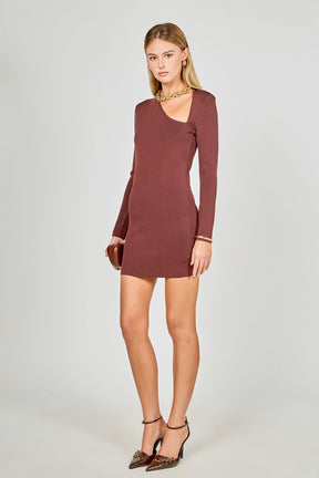 ENDLESS ROSE - Cut out Long Sleeve Mini Dress - DRESSES available at Objectrare