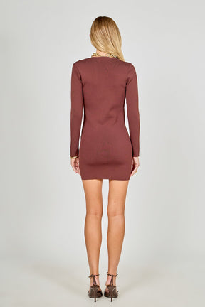 ENDLESS ROSE - Cut out Long Sleeve Mini Dress - DRESSES available at Objectrare