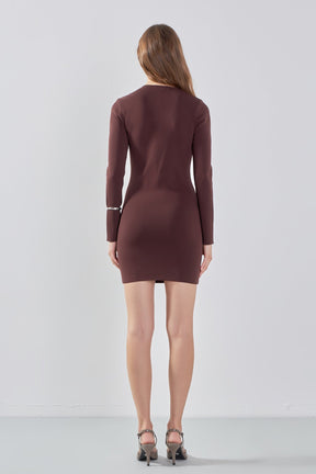ENDLESS ROSE - Cut out Long Sleeve Mini Dress - DRESSES available at Objectrare