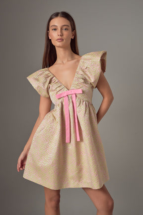 ENDLESS ROSE - Jacquard Print Mini Dress - DRESSES available at Objectrare