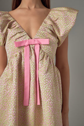 ENDLESS ROSE - Jacquard Print Mini Dress - DRESSES available at Objectrare