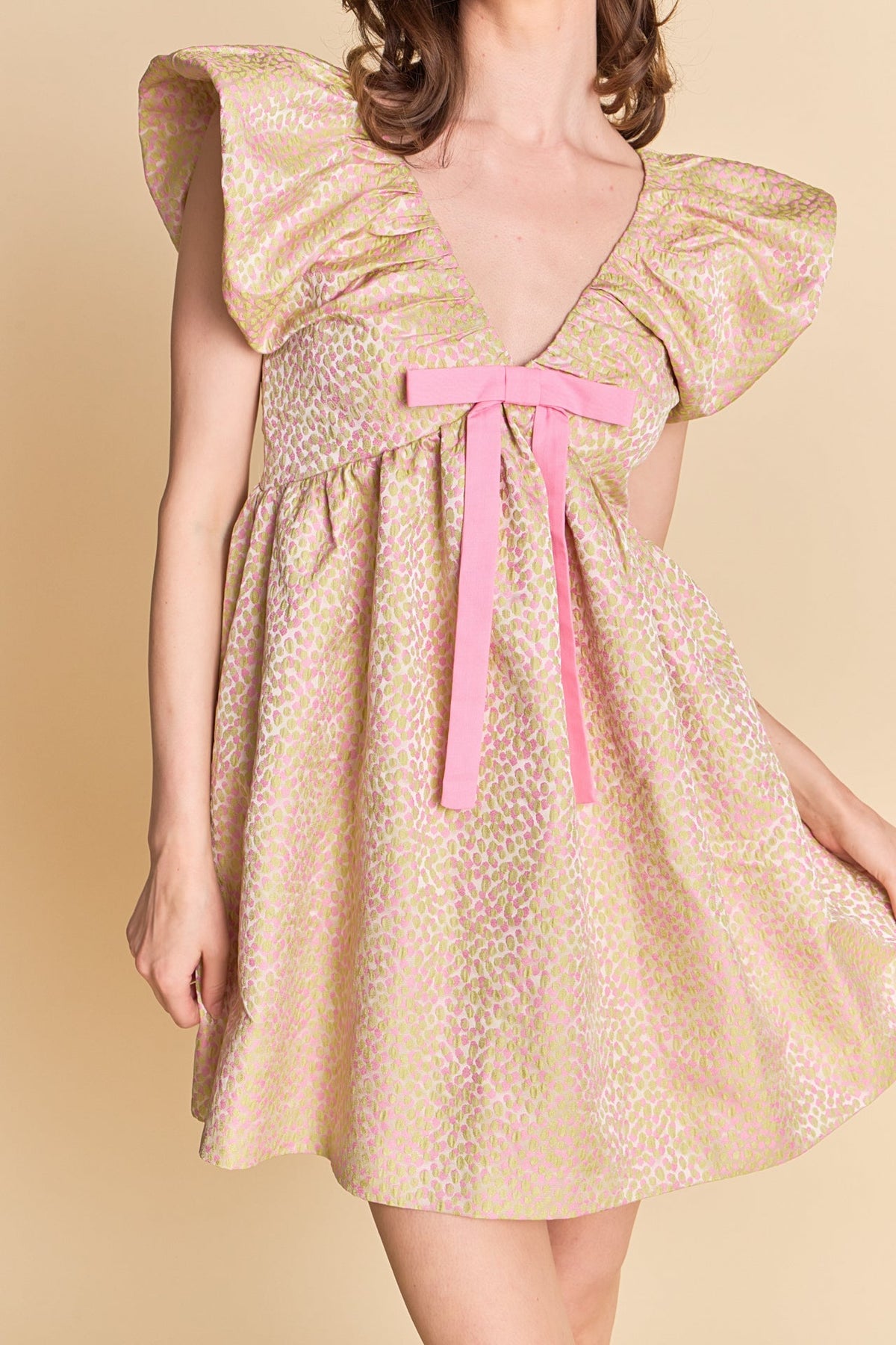 ENDLESS ROSE - Jacquard Print Mini Dress - DRESSES available at Objectrare