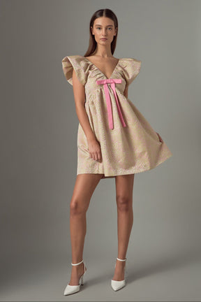 ENDLESS ROSE - Jacquard Print Mini Dress - DRESSES available at Objectrare