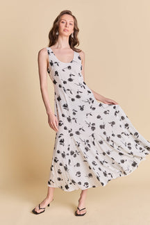 Floral Print Chiffon Maxi Dress