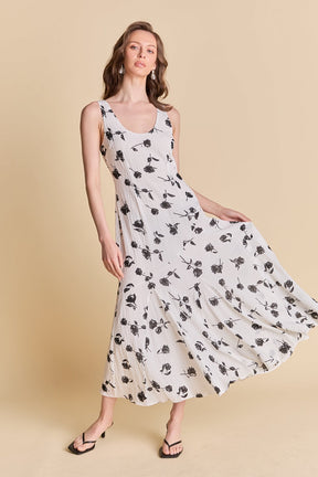 Floral Print Chiffon Maxi Dress