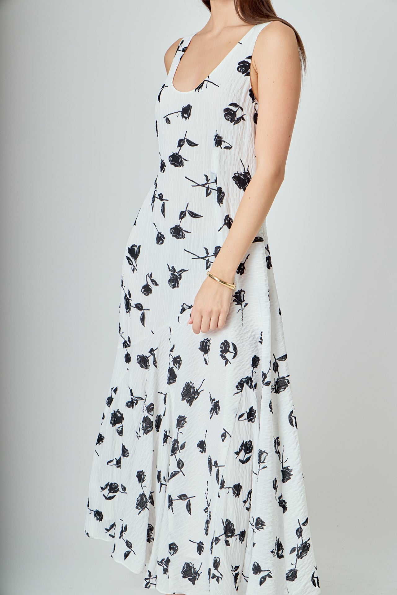 ENDLESS ROSE - Floral Print Chiffon Maxi Dress - DRESSES available at Objectrare