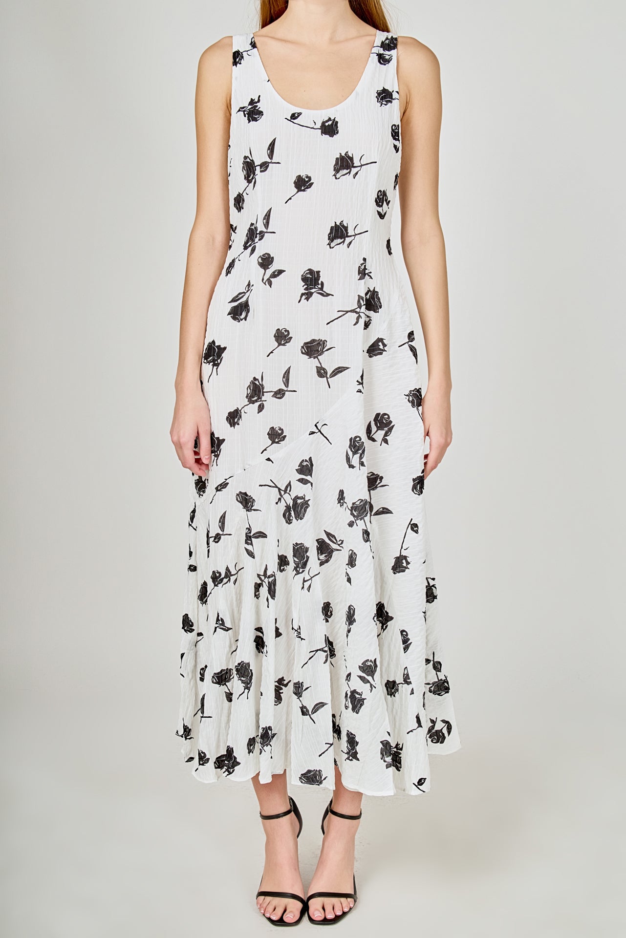 ENDLESS ROSE - Floral Print Chiffon Maxi Dress - DRESSES available at Objectrare