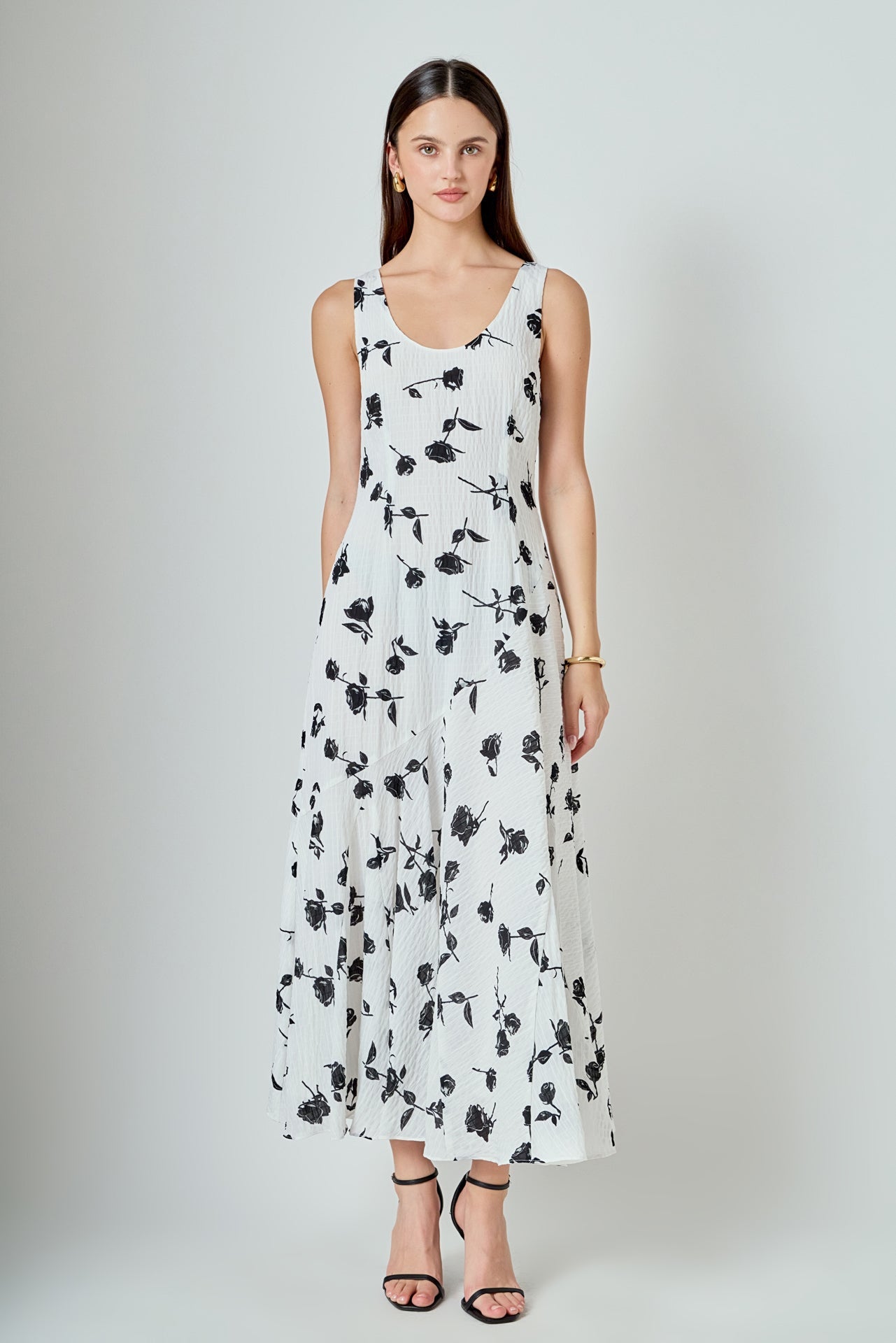 ENDLESS ROSE - Floral Print Chiffon Maxi Dress - DRESSES available at Objectrare