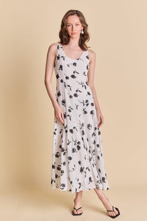 ENDLESS ROSE - Floral Print Chiffon Maxi Dress - DRESSES available at Objectrare