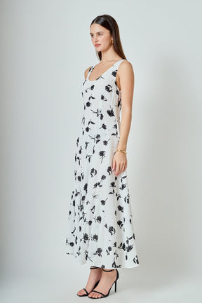 ENDLESS ROSE - Floral Print Chiffon Maxi Dress - DRESSES available at Objectrare