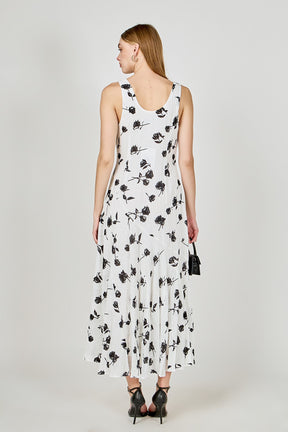 ENDLESS ROSE - Floral Print Chiffon Maxi Dress - DRESSES available at Objectrare