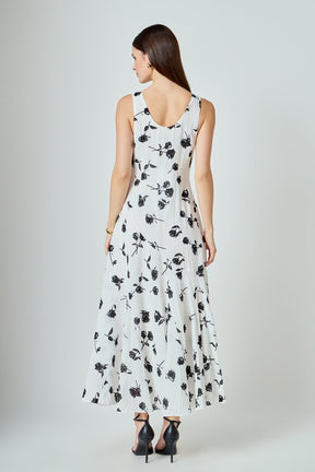 ENDLESS ROSE - Floral Print Chiffon Maxi Dress - DRESSES available at Objectrare