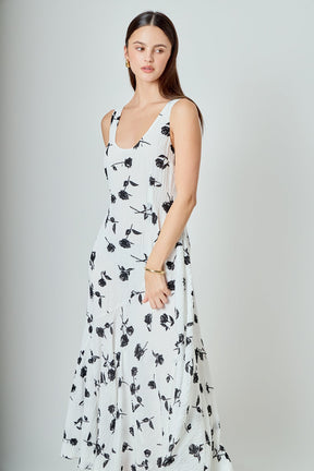 ENDLESS ROSE - Floral Print Chiffon Maxi Dress - DRESSES available at Objectrare