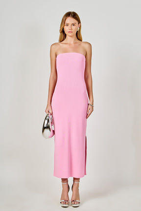 ENDLESS ROSE - Curved Knit Midi Dress - DRESSES available at Objectrare