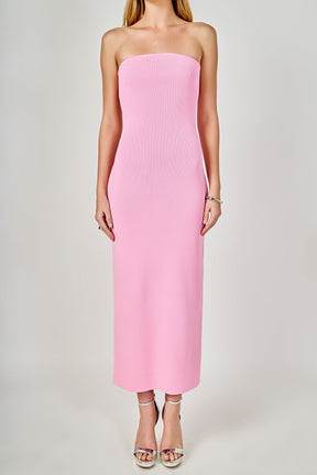 ENDLESS ROSE - Curved Knit Midi Dress - DRESSES available at Objectrare