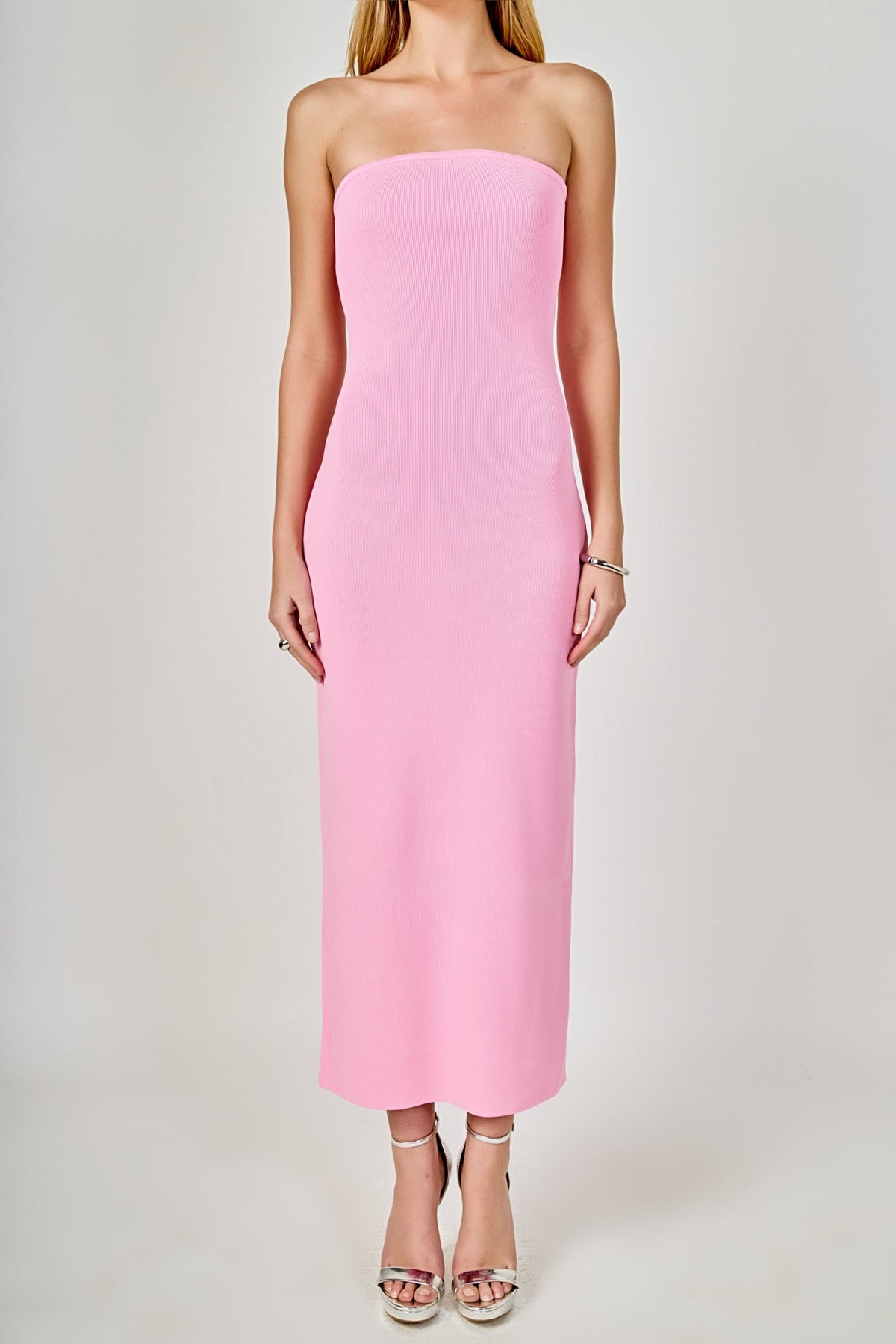 ENDLESS ROSE - Curved Knit Midi Dress - DRESSES available at Objectrare