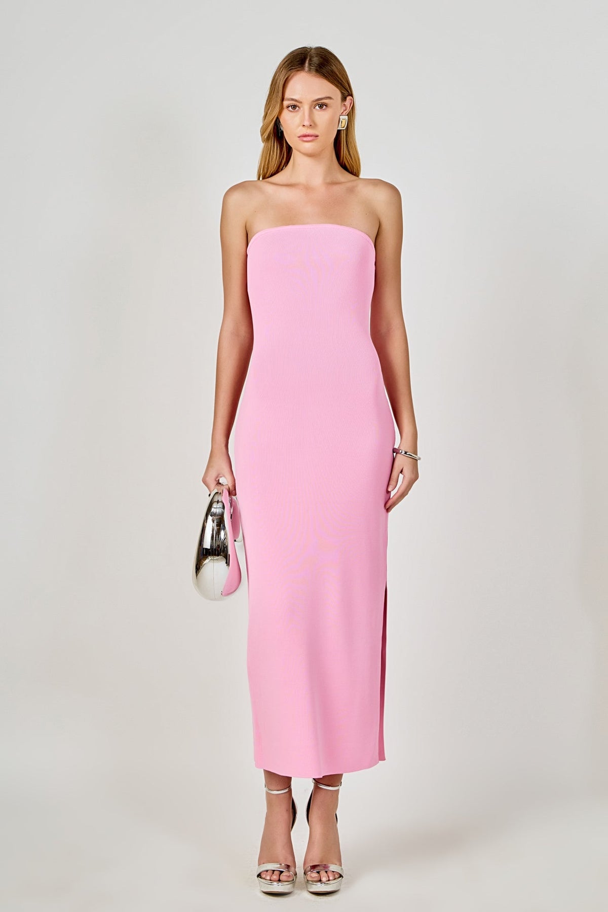 ENDLESS ROSE - Curved Knit Midi Dress - DRESSES available at Objectrare