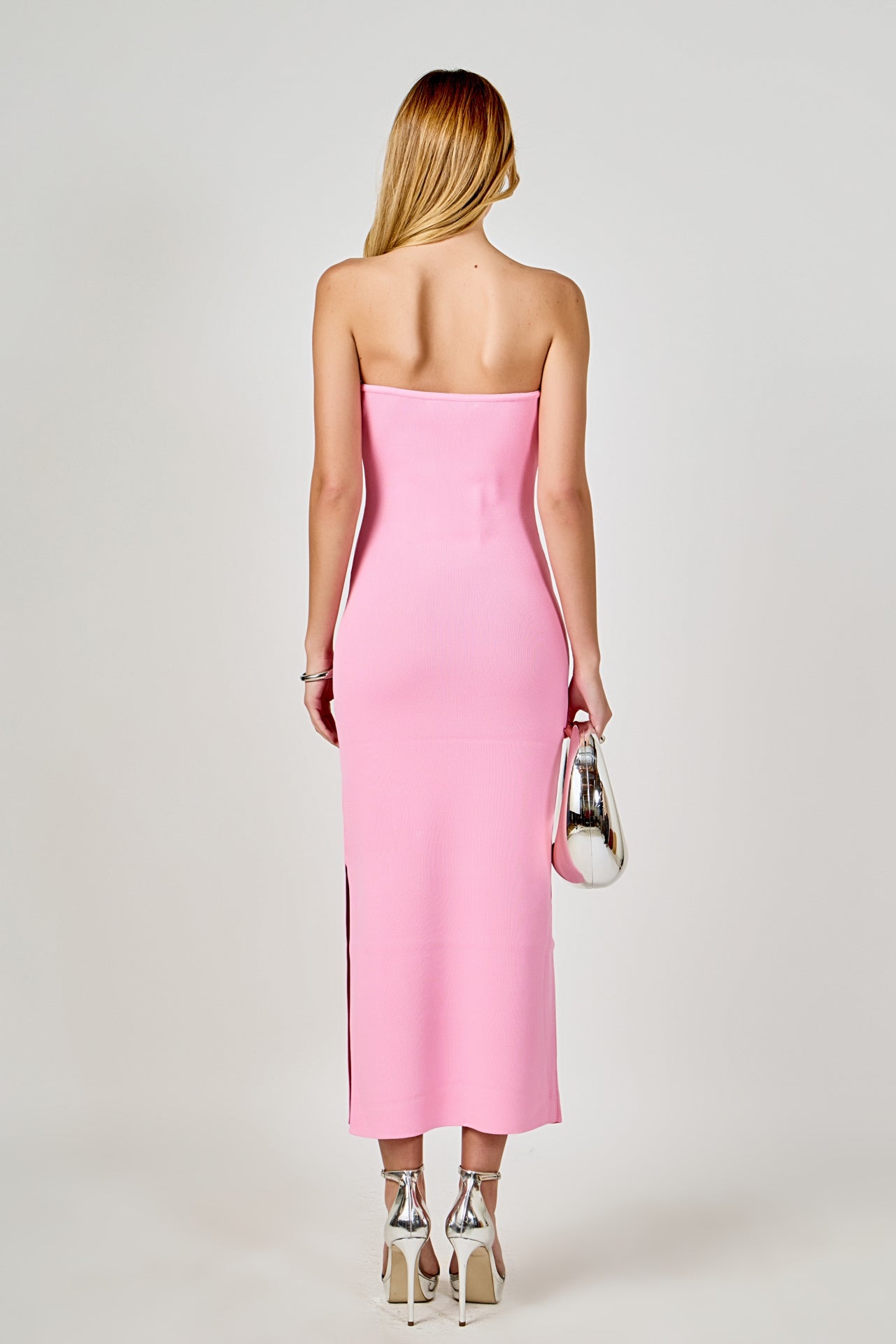 ENDLESS ROSE - Curved Knit Midi Dress - DRESSES available at Objectrare