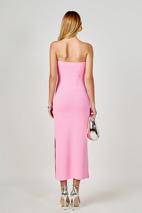 ENDLESS ROSE - Curved Knit Midi Dress - DRESSES available at Objectrare