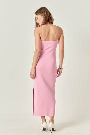 ENDLESS ROSE - Curved Knit Midi Dress - DRESSES available at Objectrare