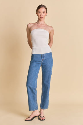 ENDLESS ROSE - Strapless Knit Top - TOPS available at Objectrare