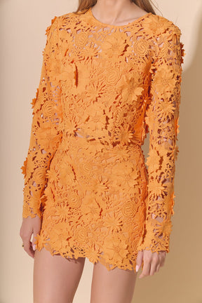 ENDLESS ROSE - Floral Lace Long Sleeve Top - TOPS available at Objectrare