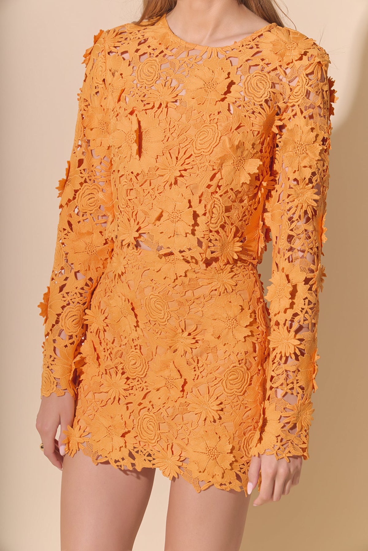 ENDLESS ROSE - Floral Lace Long Sleeve Top - TOPS available at Objectrare