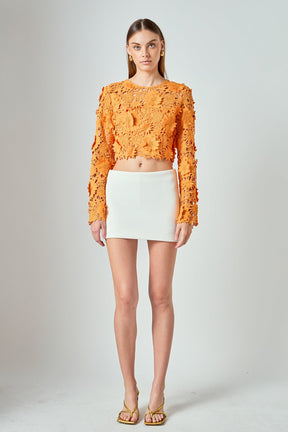 ENDLESS ROSE - Floral Lace Long Sleeve Top - TOPS available at Objectrare