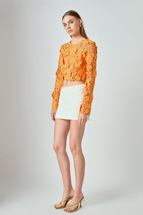 ENDLESS ROSE - Floral Lace Long Sleeve Top - TOPS available at Objectrare