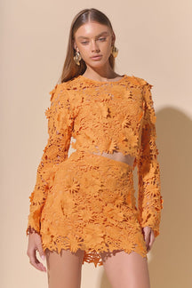 ENDLESS ROSE - Floral Lace Long Sleeve Top - TOPS available at Objectrare