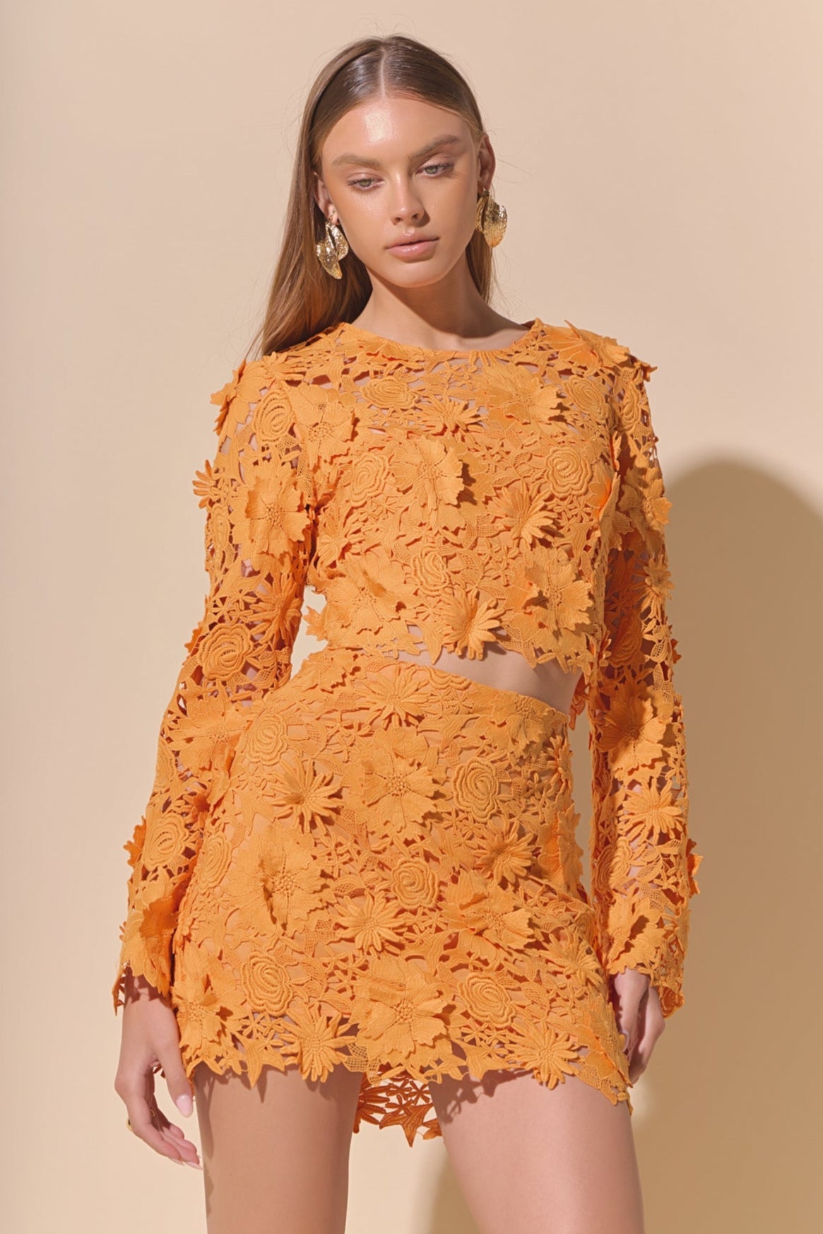 ENDLESS ROSE - Floral Lace Long Sleeve Top - TOPS available at Objectrare