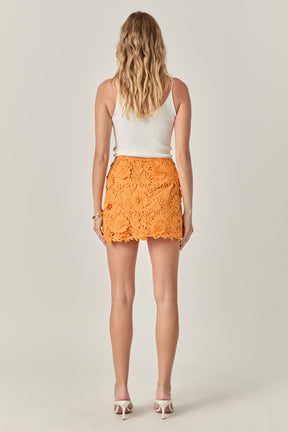 ENDLESS ROSE - Floral Lace Mini Skirt - SKIRTS available at Objectrare