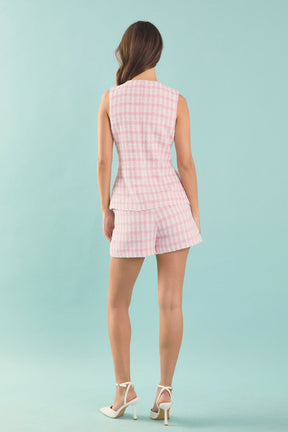 Tweed Buttoned Shorts