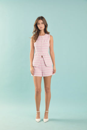 Tweed Buttoned Shorts