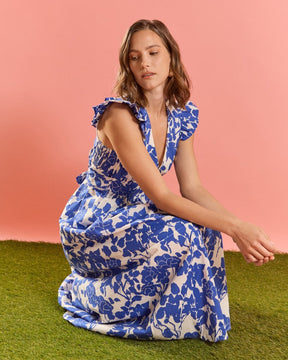 ENGLISH FACTORY - Floral Ruffle Shoulder Midi Dress - DRESSES available at Objectrare