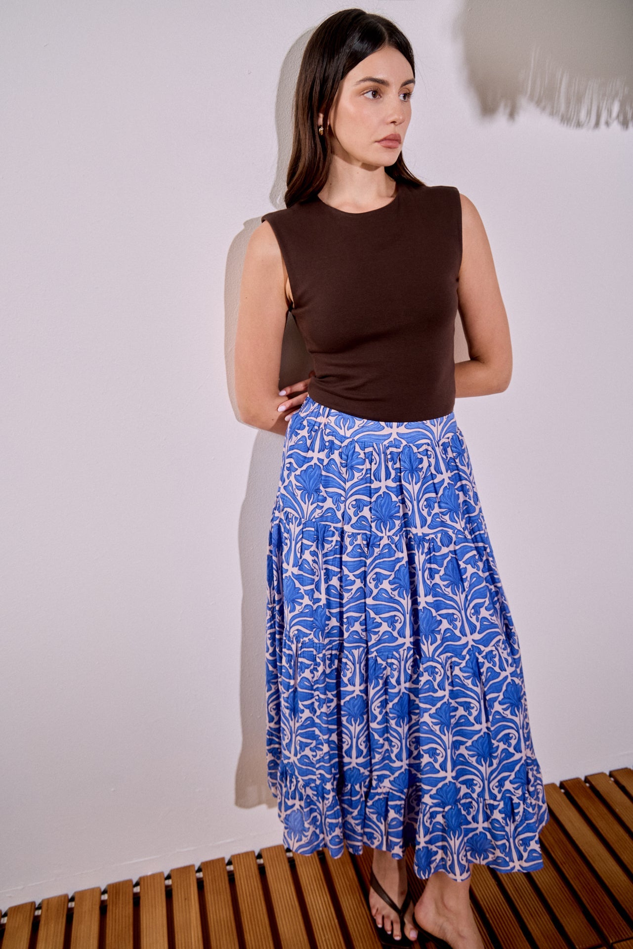 ENGLISH FACTORY - Print Midi Skirt - SKIRTS available at Objectrare