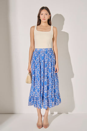 ENGLISH FACTORY - Print Midi Skirt - SKIRTS available at Objectrare