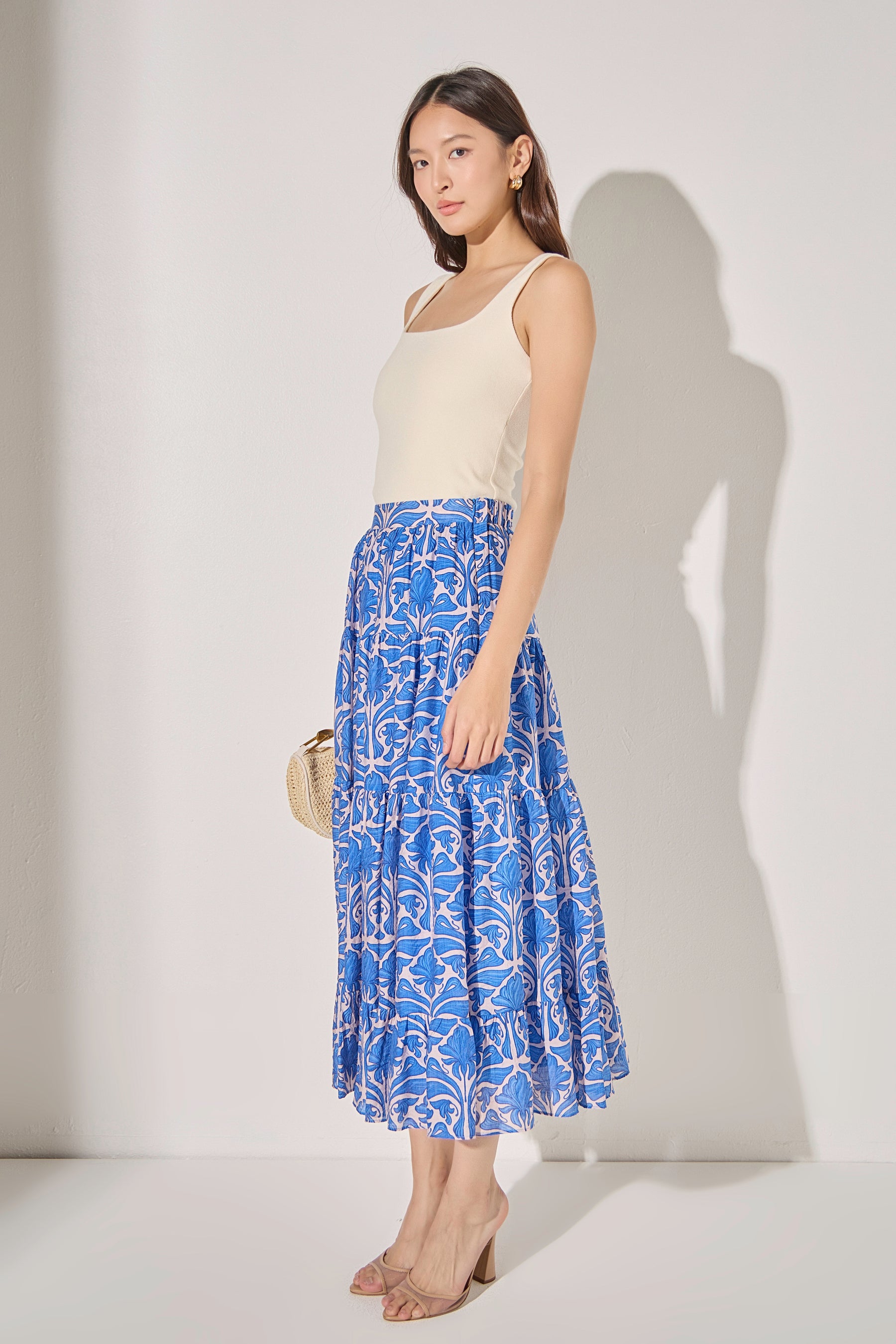 ENGLISH FACTORY - Print Midi Skirt - SKIRTS available at Objectrare