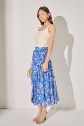 ENGLISH FACTORY - Print Midi Skirt - SKIRTS available at Objectrare