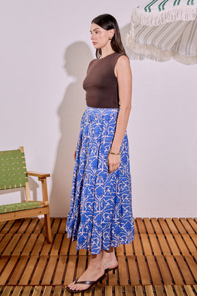 ENGLISH FACTORY - Print Midi Skirt - SKIRTS available at Objectrare