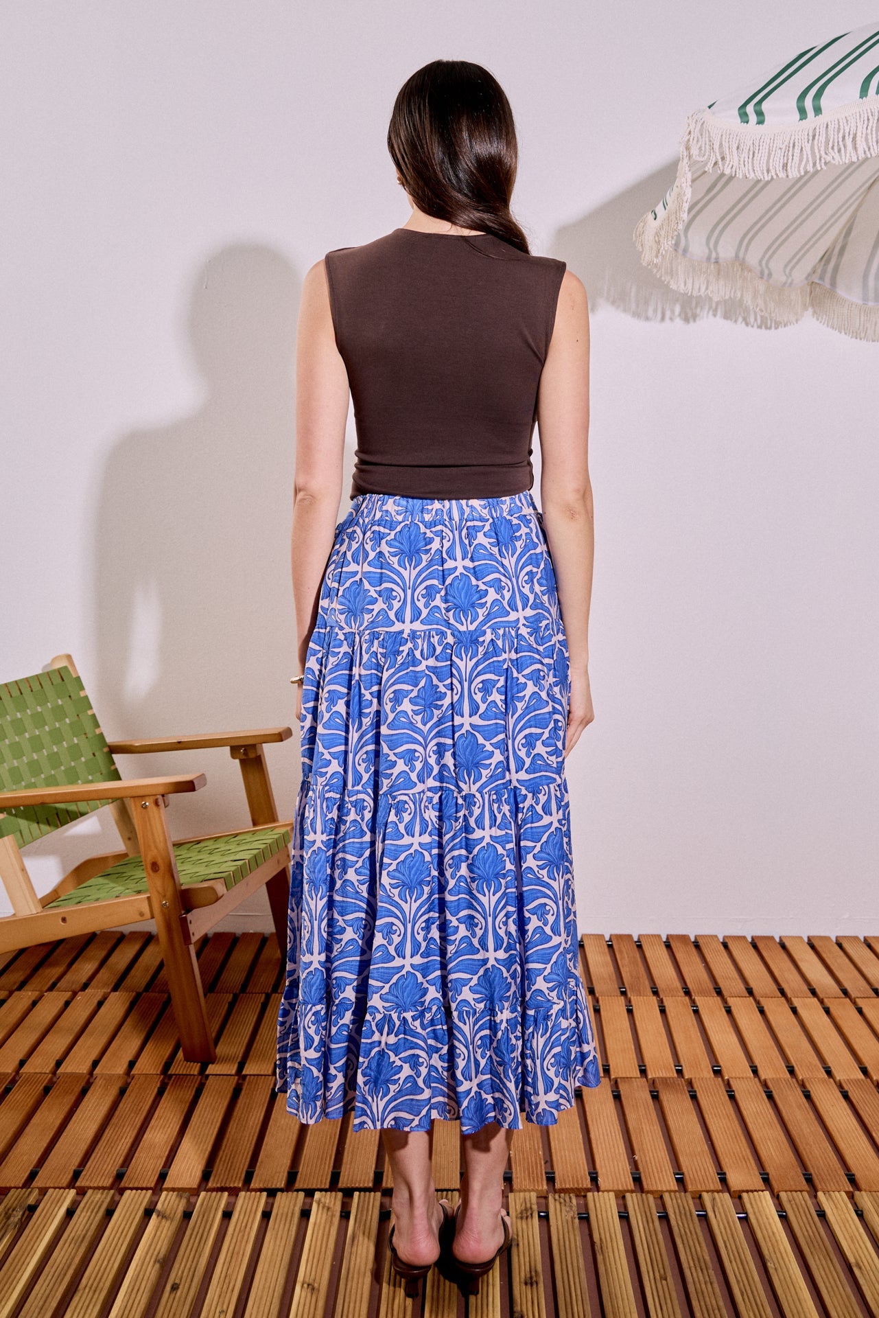 ENGLISH FACTORY - Print Midi Skirt - SKIRTS available at Objectrare