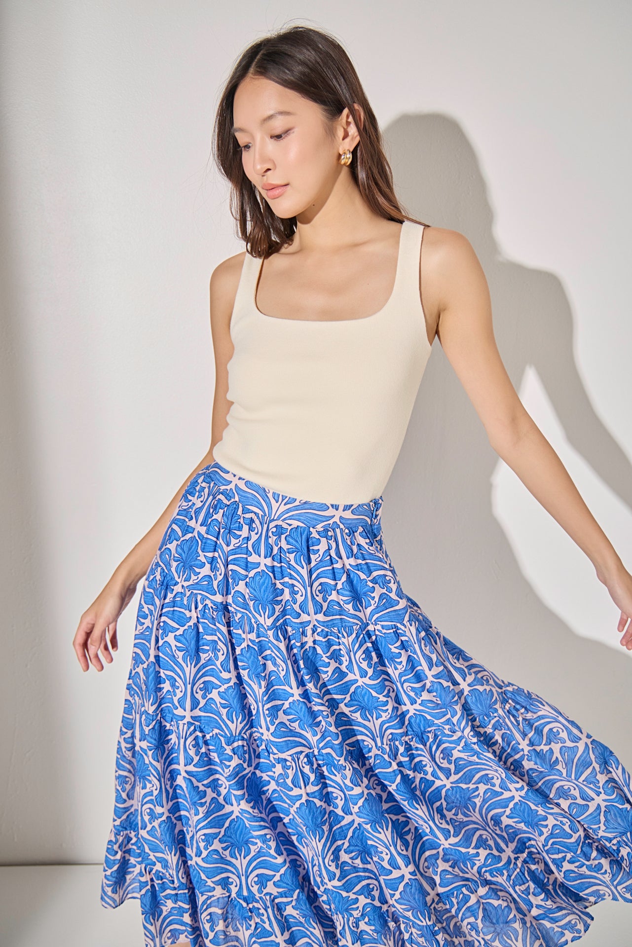 ENGLISH FACTORY - Print Midi Skirt - SKIRTS available at Objectrare