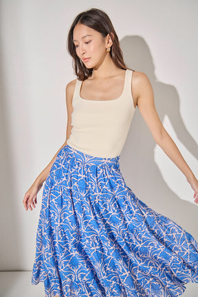 ENGLISH FACTORY - Print Midi Skirt - SKIRTS available at Objectrare