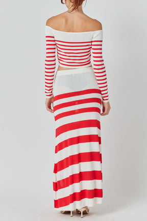 Striped Midi Skirt