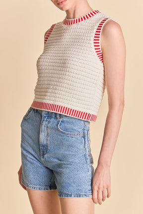 ENDLESS ROSE - Knit Bordered Top - SWEATERS & KNITS available at Objectrare
