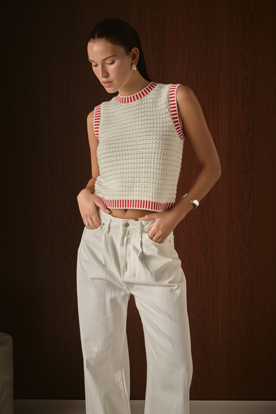 Knit Bordered Top