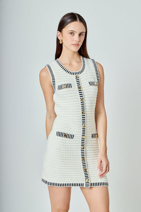 ENDLESS ROSE - Border Sweater Mini Dress - DRESSES available at Objectrare