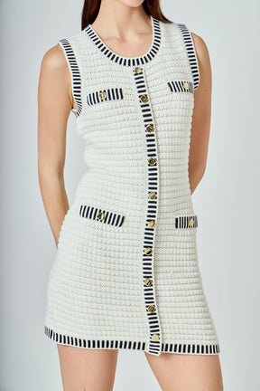 ENDLESS ROSE - Border Sweater Mini Dress - DRESSES available at Objectrare